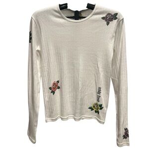 Teddy Fresh White Long Sleeve with Floral Accents